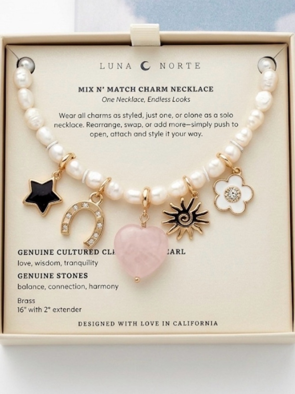 NWT ⚜️💖⚜️ Luna Norte Mix N' Match Charm Necklace Set